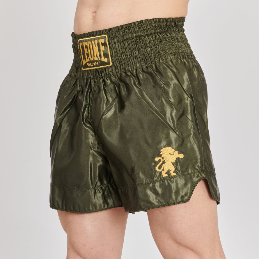 Pantaloncini LEONE Mascot Pantaloncini Thai Kick LEONE Mascot AB905 - Pantaloncini Muay Thai In Satin, Con Spacco Laterale Pantaloni Kick Boxing