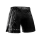Vista frontale dei pantaloncini MMA Hayabusa Apex Mid-Thigh neri con chiusura a incastro