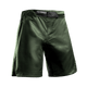 Vista frontale dei pantaloncini MMA Hayabusa Core 3/4 Thigh verdi, mobilità unrestricted per il grappling
