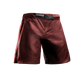 Vista frontale dei pantaloncini MMA Hayabusa Core Mid-Thigh rossi con chiusura a incastro