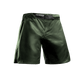 Vista frontale dei pantaloncini MMA Hayabusa Core Mid-Thigh verdi con chiusura a incastro