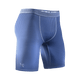 Vista frontale dei pantaloncini Vale Tudo Hayabusa Core blu, girovita con grip in silicone