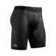 Vista frontale dei pantaloncini Vale Tudo Hayabusa Core neri, shorts a compressione per MMA