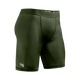 Vista frontale dei pantaloncini Vale Tudo Hayabusa Core verdi, protezione traspirante per il training