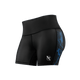 Vista frontale dei pantaloncini Vale Tudo UFC BJJ donna neri con dettagli blu