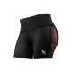 Vista frontale dei pantaloncini Vale Tudo UFC BJJ donna neri con dettagli rossi