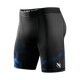 Vista frontale dei pantaloncini Vale Tudo UFC BJJ nero blu, design ergonomico per Jiu-Jitsu