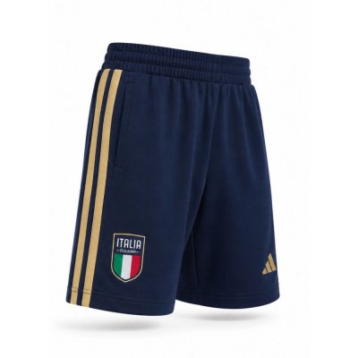 Shorts with Essential Tricolor Pockets in Navy Cotton - rear view