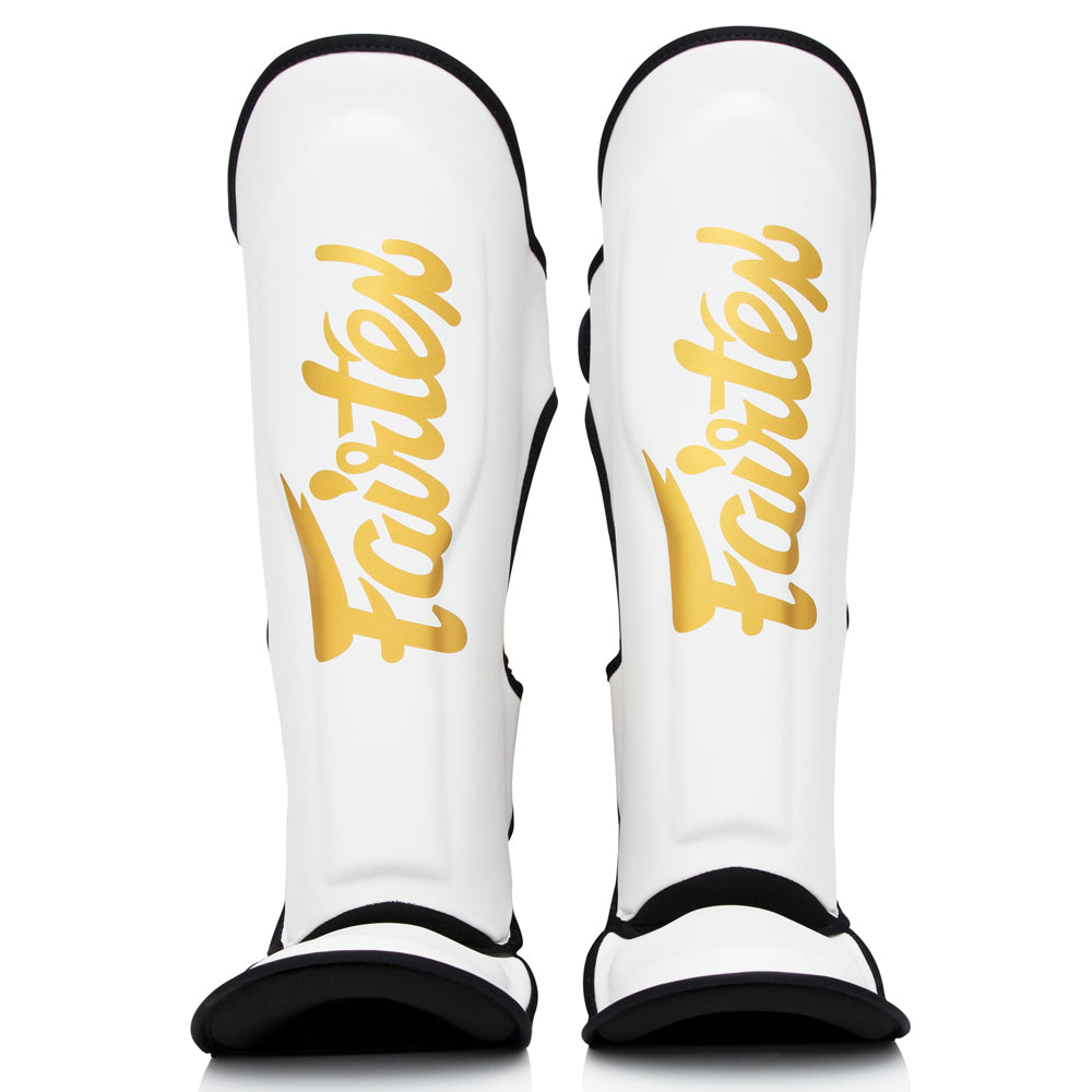 Paratibia professionali FXB Fairtex Bianco ottico per sparring intensivo
