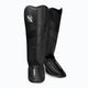 Paratibia a calza Hayabusa T3 Full Back neri, vista frontale dell'attrezzatura professionale da Kickboxing.