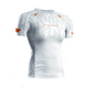 Vista frontale della rashguard donna Hayabusa Apex bianca a maniche corte, ideale per grappling e Jiu-Jitsu