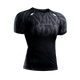 Vista frontale della rashguard donna Hayabusa Apex nera, design d'élite per performance nel combattimento