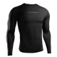 Vista frontale della rashguard Hayabusa Core a maniche lunghe nera, fit a compressione per BJJ e MMA