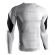 Vista frontale della rashguard Hayabusa Pro Ranked bianca, design conforme IBJJF per cinture bianche