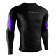 Vista frontale della rashguard Hayabusa Pro Ranked viola, ideale per tornei ufficiali di Jiu-Jitsu