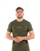 Vista frontale principale rashguard performance Metal Boxe verde oliva alta qualità