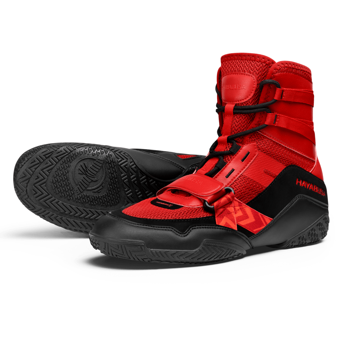 Zapatillas de boxeo profesional Hayabusa Strike en color rojo intenso