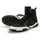 Coppia di scarpe da boxe Mayweather Champ nere viste frontalmente
