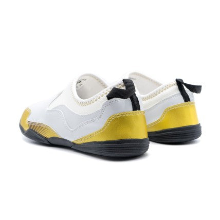 Scarpe da Allenamento Tae Bianco Oro senza Lacci