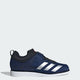 Vista singola laterale scarpa Powerlift 5 blu, chiusura combinata strappo e lacci