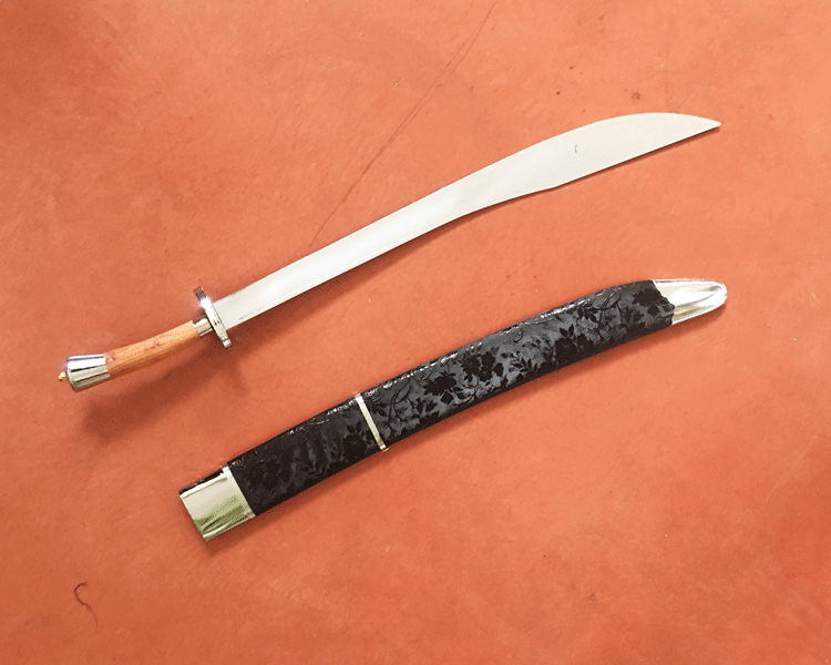 Sciabola flessibile BiaoYan Dao per Wushu moderno completa di fodero rigido