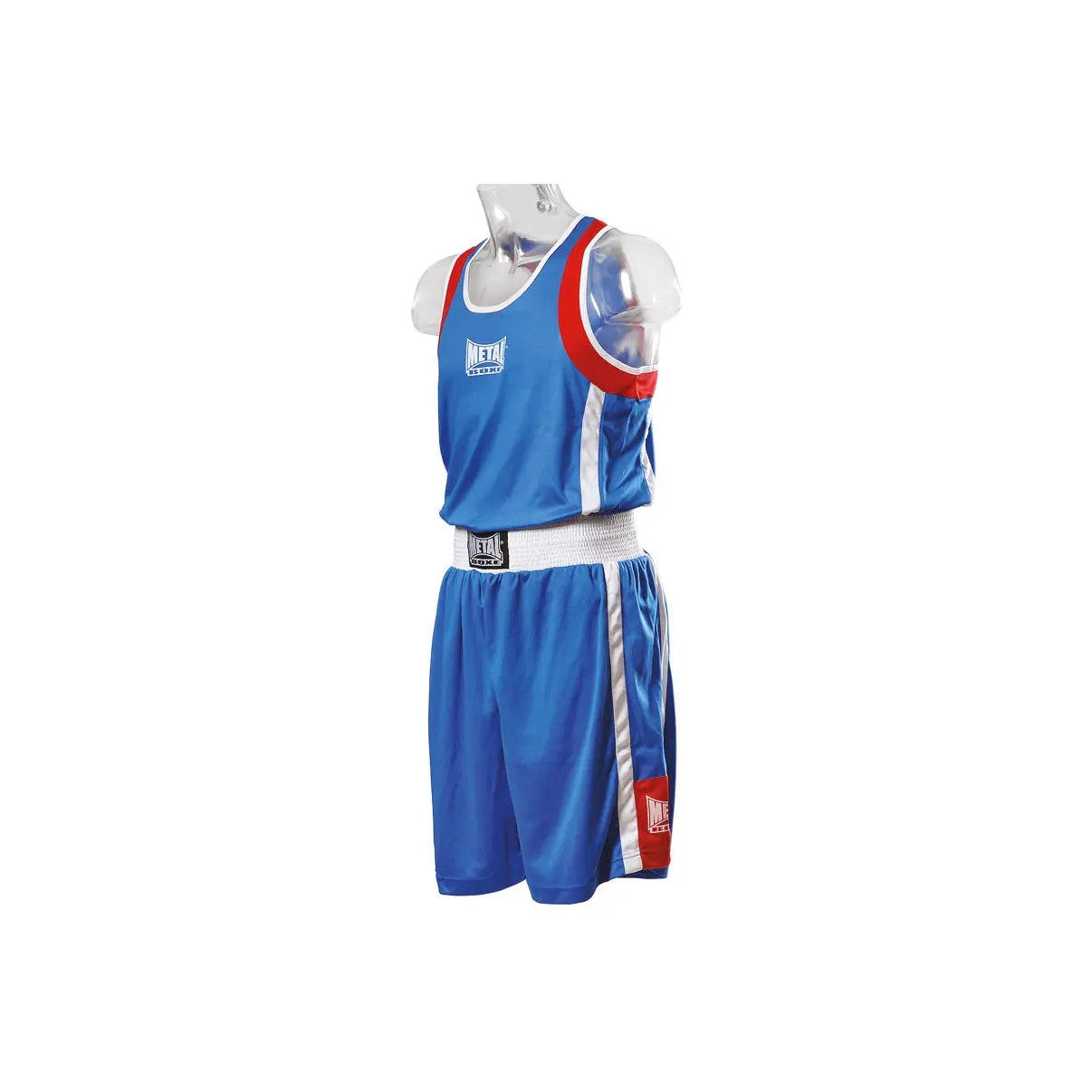 Vista frontale set boxe bambini Metal Boxe blu per allenamento