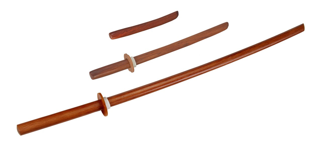 Sada bokken, wakizashi a tanto - detailní pohled