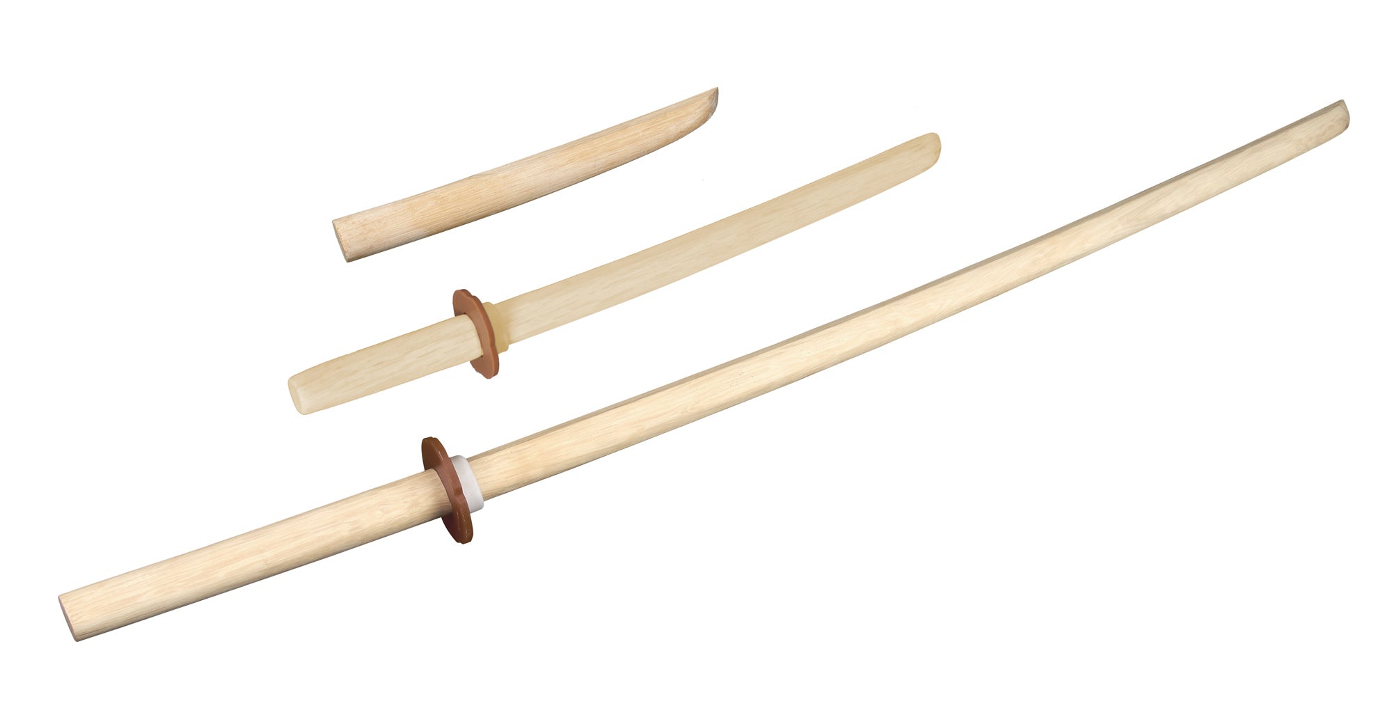 Sada bokken, wakizashi a tanto - pohled zezadu