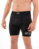 Vista frontale short compressione uomo Metal Boxe nero con tasca per conchiglia