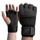 Vista frontale dei sotto-guanti neri Hayabusa Deluxe Quick Wraps professionali
