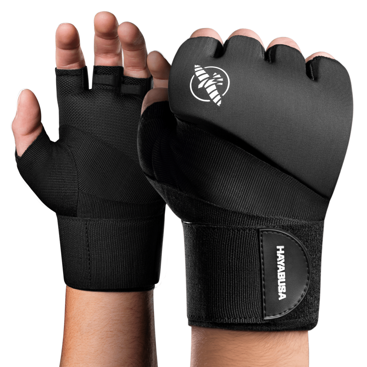 Pereche de căptușeli negre Hayabusa Elite Quick Wraps cu căptușeală și bandă integrată