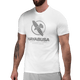 Vista frontale della t-shirt Hayabusa Men’s VIP bianca con grafica Team Hayabusa