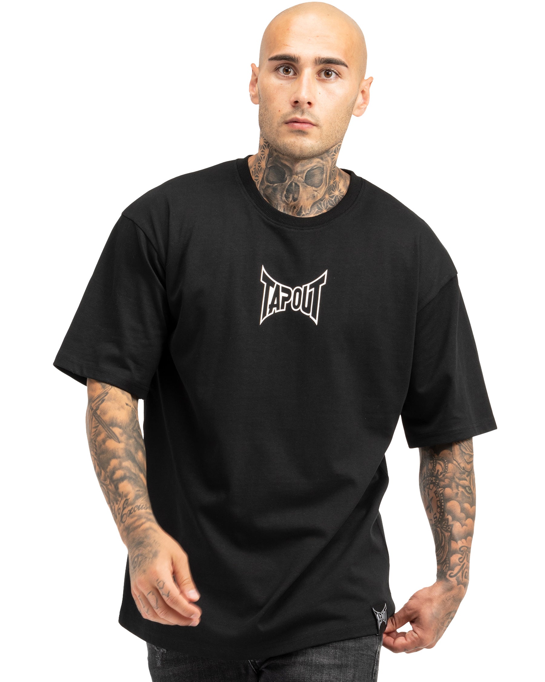 Tapout Elsinore t-shirt nero frontale fitness