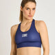 Vista frontale del top sportivo tecnico Leone Stripe 47 colore blu navy con striscia Leone