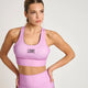 Vista frontale del top sportivo tecnico Leone Stripe 47 colore rosa con dettagli grafici