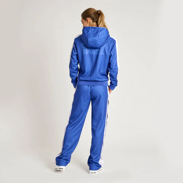 Vista posteriore della tuta Leone Stripe donna blu che evidenzia il taglio moderno
