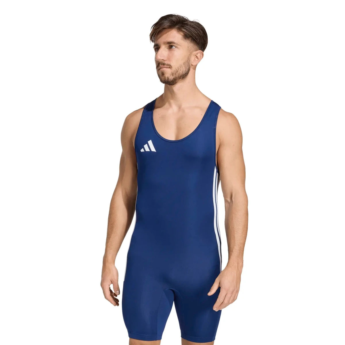Costum adidas Powerlift WL Suit albastru vedere frontală pentru haltere.